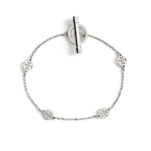Tory Burch Delicate Toggle Station Chain Bracelet - SILVER - Picture 1 of 9